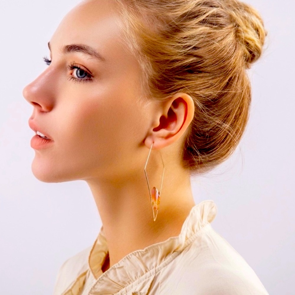🍋2/$30 New Anthro White Quartz Earrings - Picture 5 of 9
